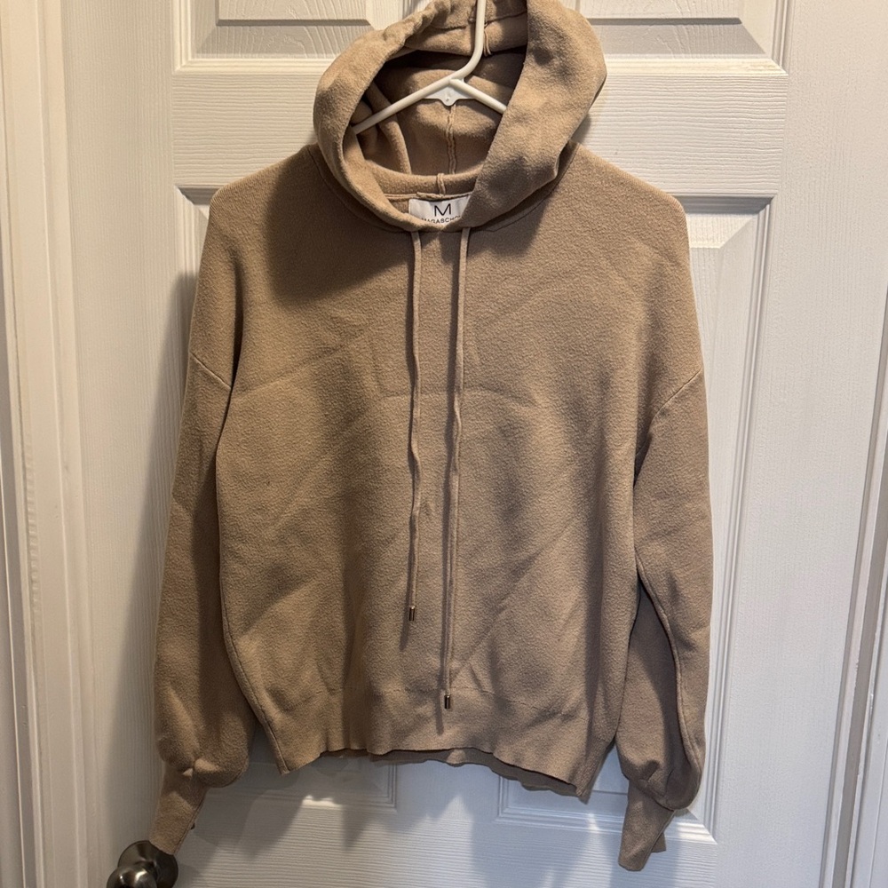 Magaschoni Men's Beige Hoodie Sweater